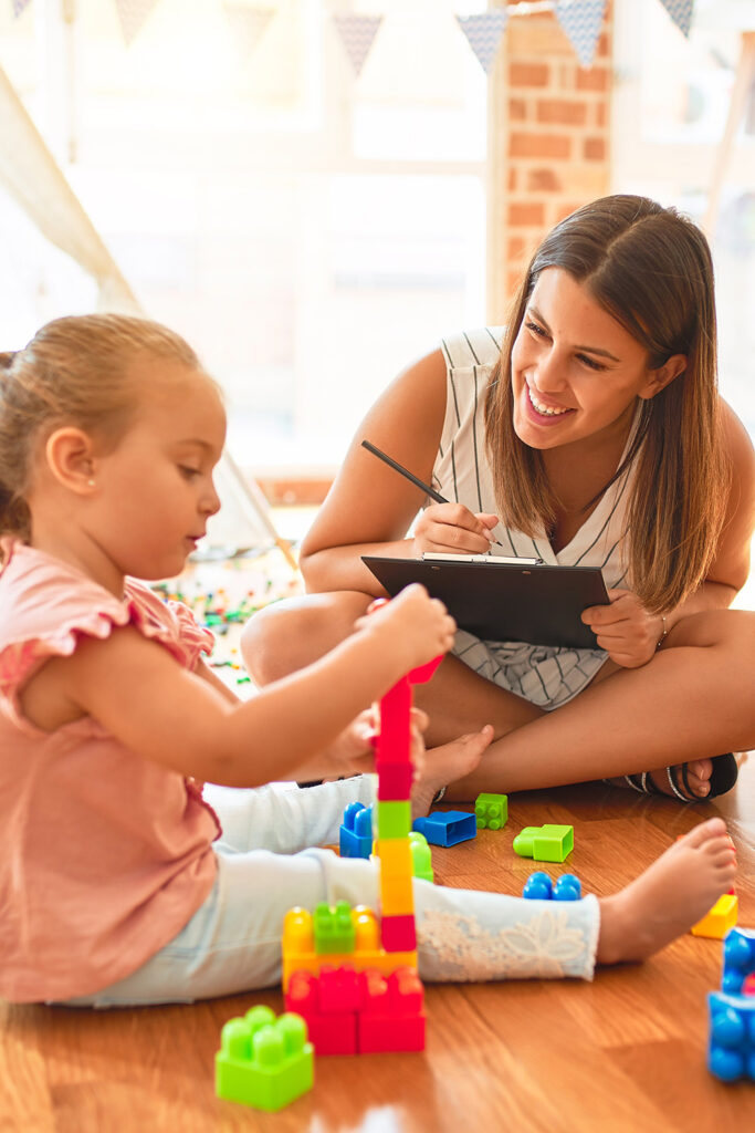 ABA Behavior consultant working with child in Boise, Idaho.